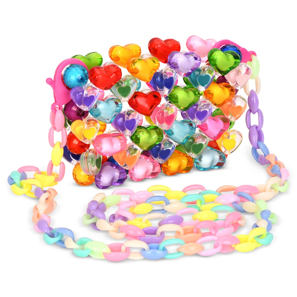 Hearts Beaded Crossbody Bag